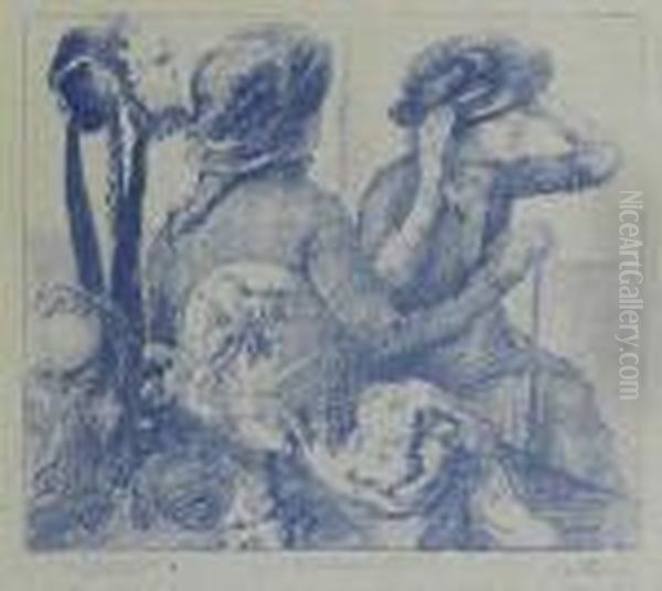 Chez La Modiste; La Sortie De Bain From Quinze Lithographies Oil Painting by Edgar Degas