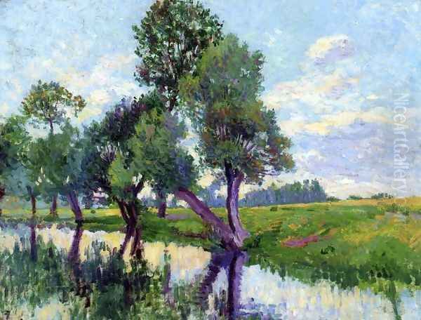 The Banks of the Cure Oil Painting by Maximilien Luce