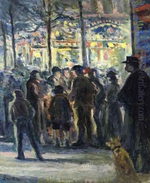 Street Scene in Winter Oil Painting by Maximilien Luce