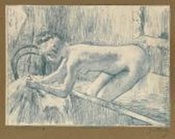 La Sortie De Bain Oil Painting by Edgar Degas