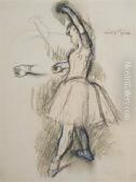 Ballerina On The Stage Oil Painting by Edgar Degas