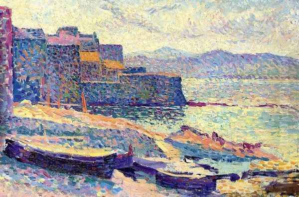 The Fishing Port at Saint-Tropez Oil Painting by Maximilien Luce