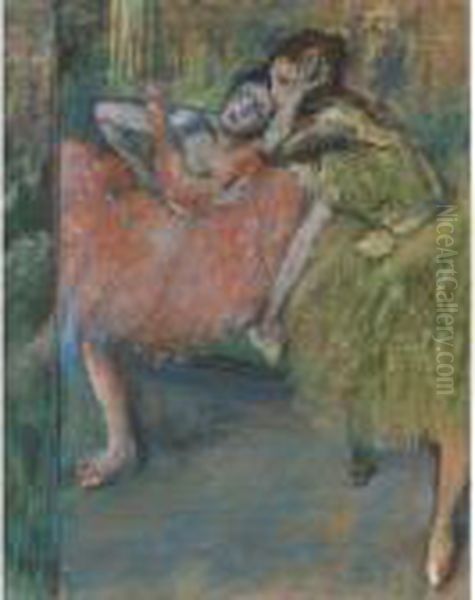 Danseuses Au Foyer Oil Painting by Edgar Degas