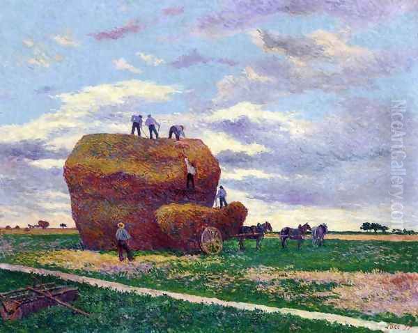 Haystack Oil Painting by Maximilien Luce