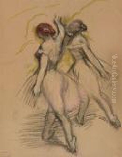 Deux Danseuses Evoluant Oil Painting by Edgar Degas