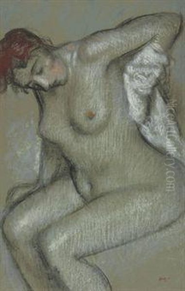 Femme Nue S'essuyant Oil Painting by Edgar Degas