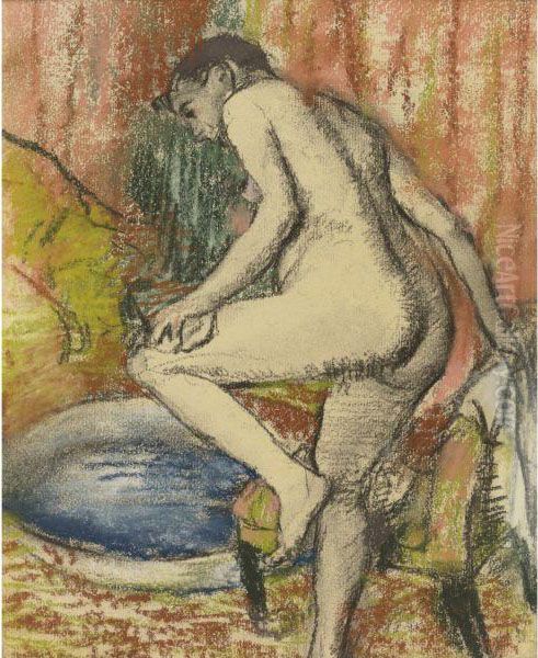 Femme S'essuyant Apres Le Bain Oil Painting by Edgar Degas