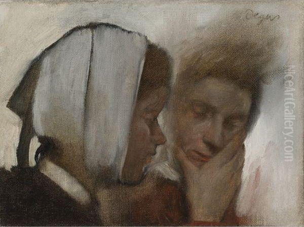 Blanchisseuses Souffrant Des Dents Oil Painting by Edgar Degas