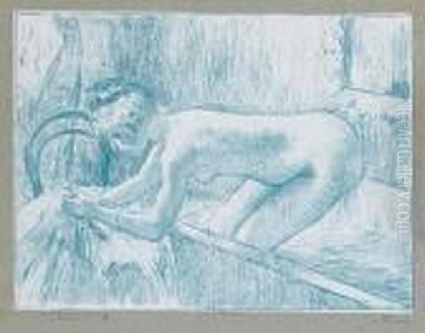 La Sortie De Bain From Quinze Lithographies Oil Painting by Edgar Degas