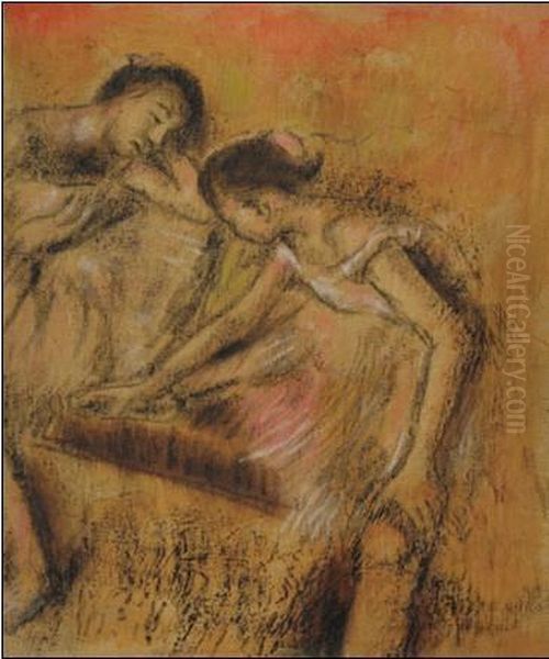 Dancers In Repose Oil Painting by Edgar Degas