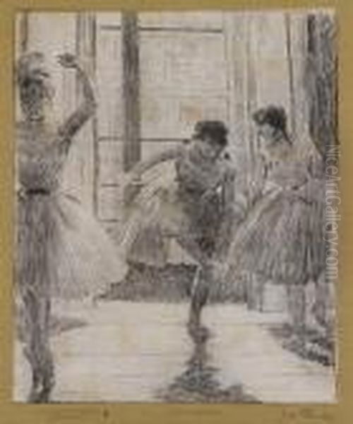 Avant La Classe, Danseuses Dans Une Salle D'exercice From Quinze Lithographies Oil Painting by Edgar Degas