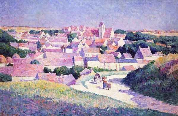 Moulineux, the Entrance to the Village Oil Painting by Maximilien Luce