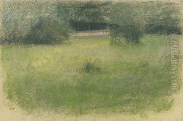 Pelouse Et Route Sous-bois Oil Painting by Edgar Degas