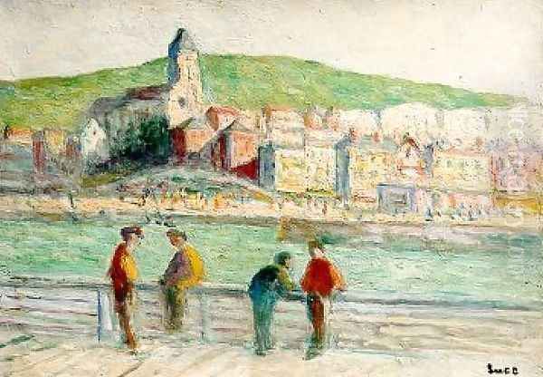 Le Treport Oil Painting by Maximilien Luce