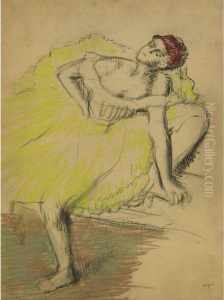 Danseuse Assise Oil Painting by Edgar Degas