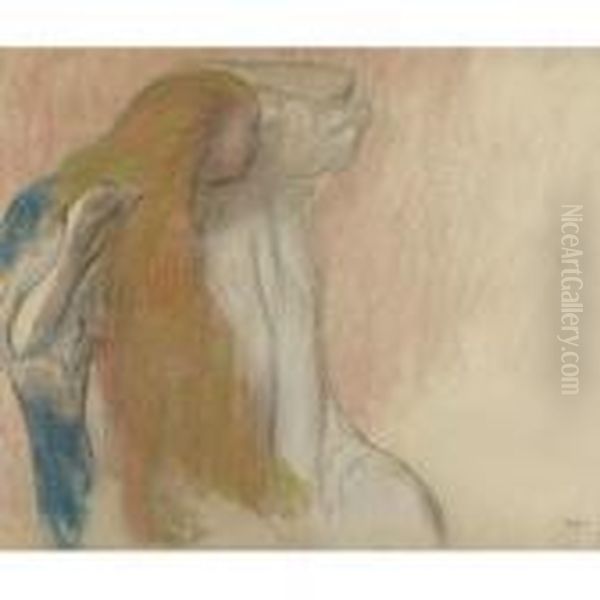 Femme Se Coiffant Oil Painting by Edgar Degas