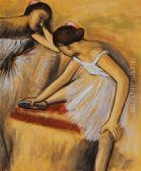 Dancers In Repose Oil Painting by Edgar Degas