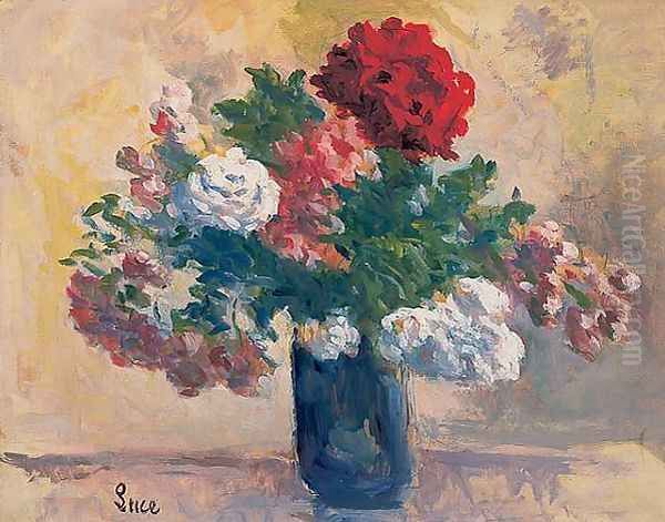 Flowers in a Vase Oil Painting by Maximilien Luce