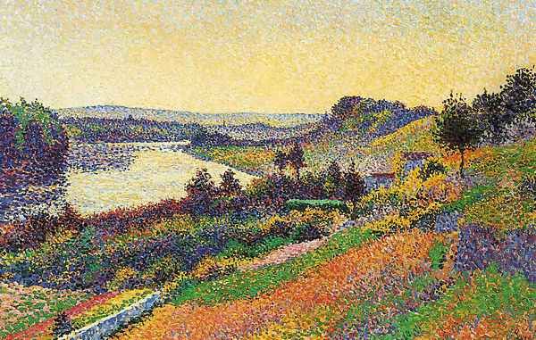 The Seine at Herblay Oil Painting by Maximilien Luce