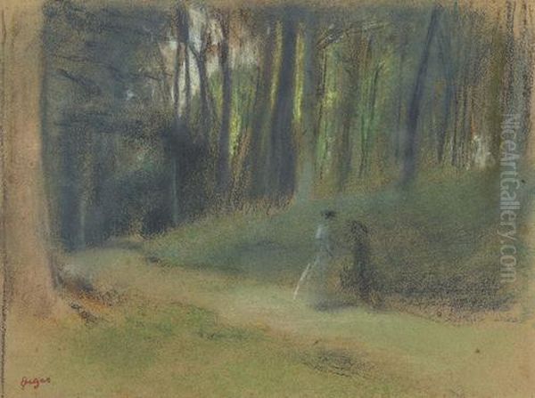 Une Route En Foret Oil Painting by Edgar Degas