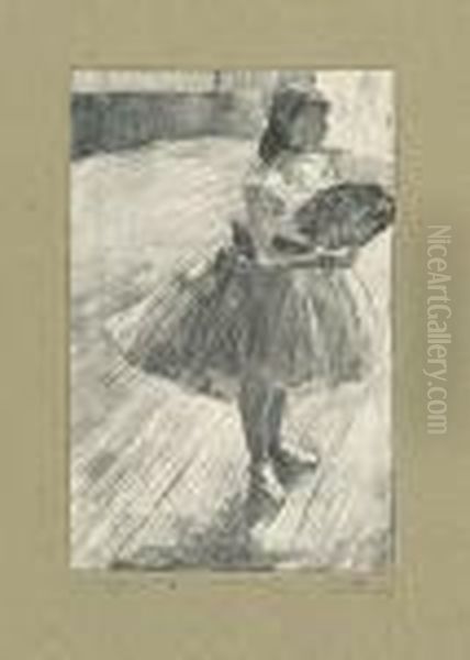 Petit Danseuse A L'eventail. Oil Painting by Edgar Degas