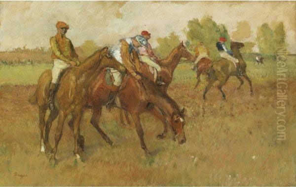 Avant La Course Oil Painting by Edgar Degas