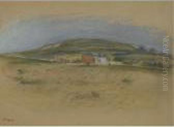 Maisons Au Pied D'une Falaise Oil Painting by Edgar Degas