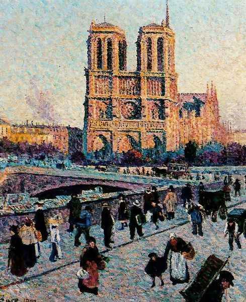 The Quai Saint-Michel and Notre-Dame Oil Painting by Maximilien Luce