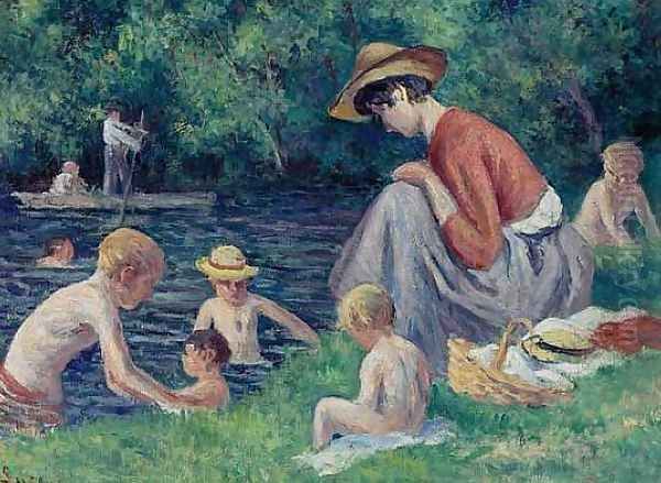 The bathing in the Cure Oil Painting by Maximilien Luce