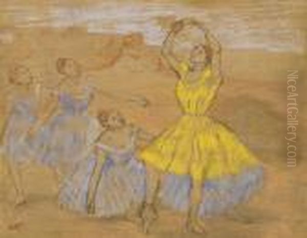 Groupe De Danseuses Oil Painting by Edgar Degas