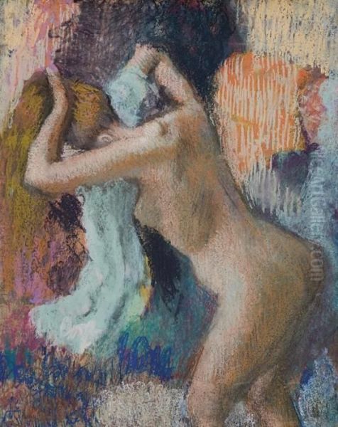 Apres Le Bain, Femme S'essuyant Oil Painting by Edgar Degas