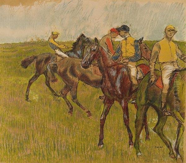 Nach - Avant La Course Oil Painting by Edgar Degas