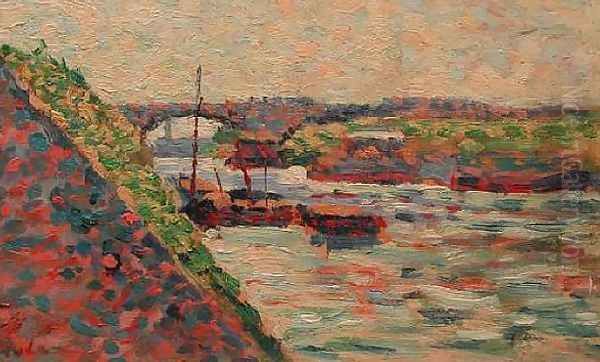 The Seine at Charenton Oil Painting by Maximilien Luce