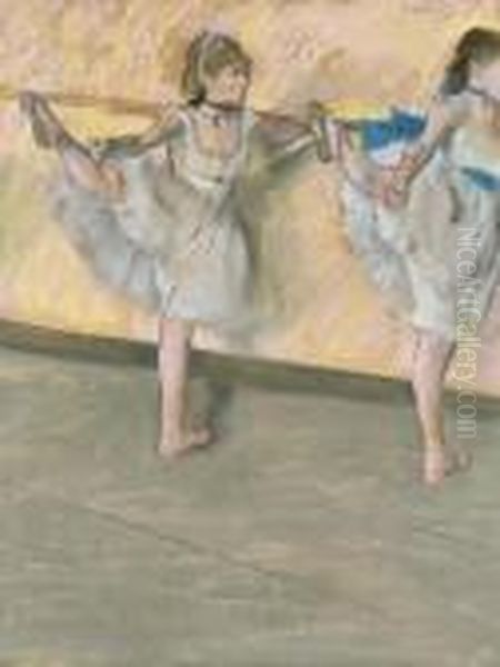 Danseuses A La Barre Oil Painting by Edgar Degas