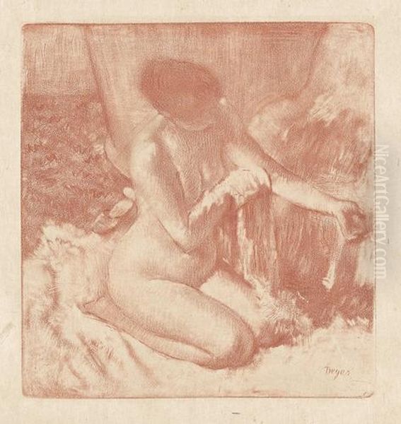 Bei Der Toilette. Oil Painting by Edgar Degas