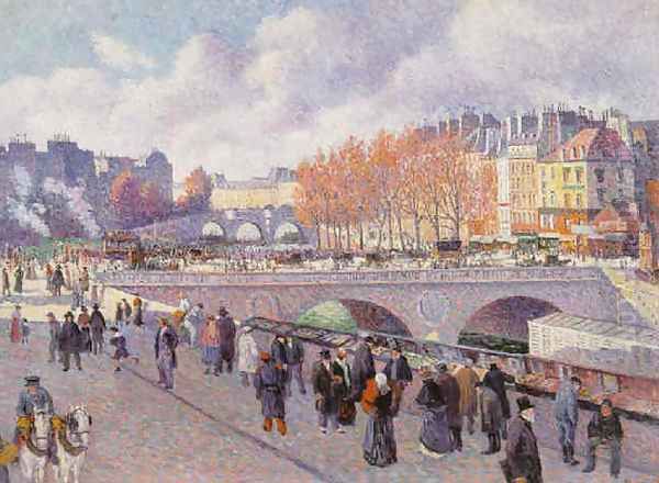 The Seine at Pont Saint-Michel Oil Painting by Maximilien Luce