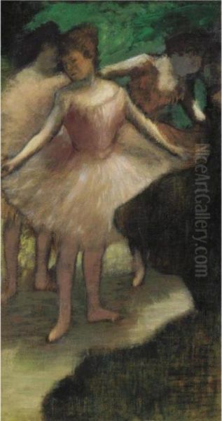 Trois Danseuses En Rose Oil Painting by Edgar Degas