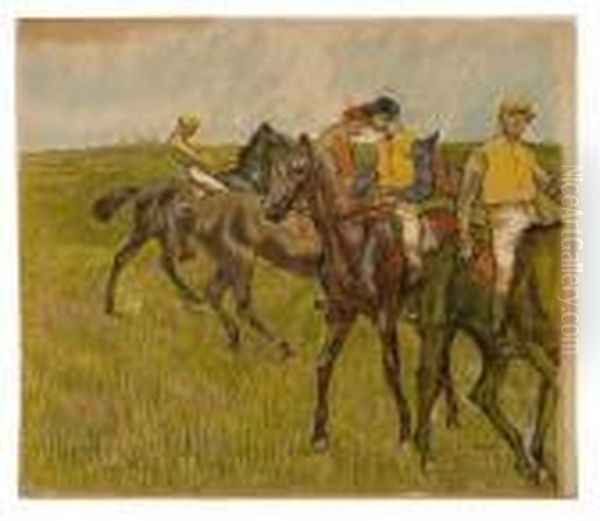 Avant La Course Oil Painting by Edgar Degas