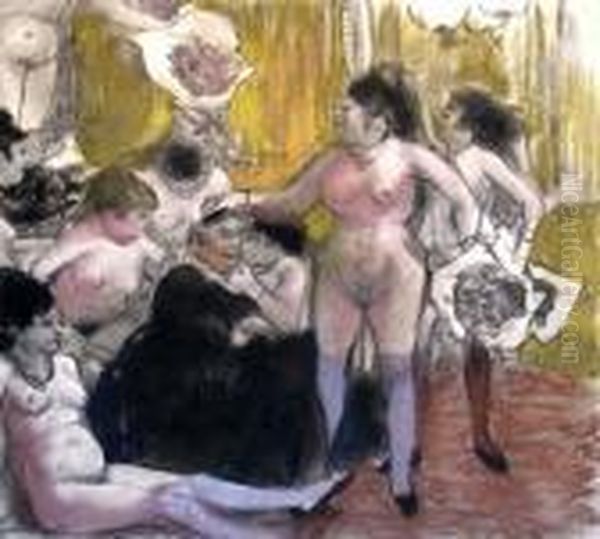 La Fete De La Patronne Oil Painting by Edgar Degas