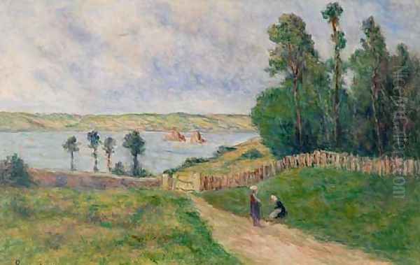 Landscape at Kermouster Oil Painting by Maximilien Luce