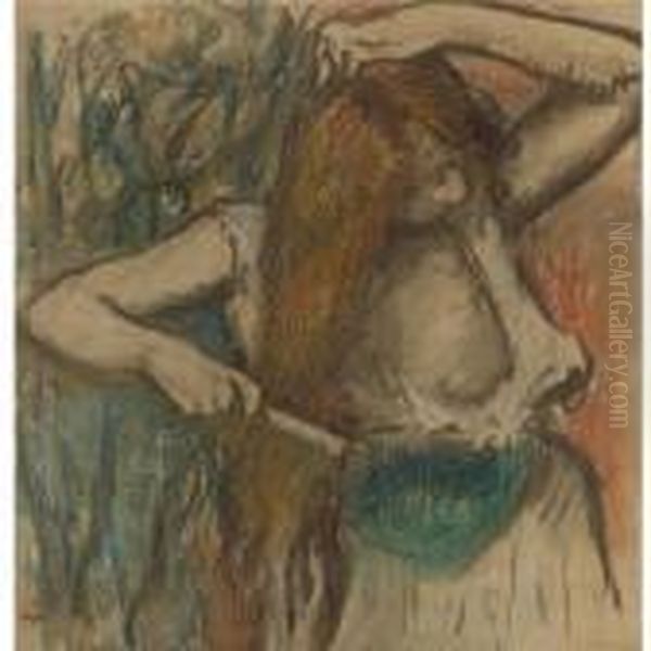 Femme Se Coiffant Oil Painting by Edgar Degas