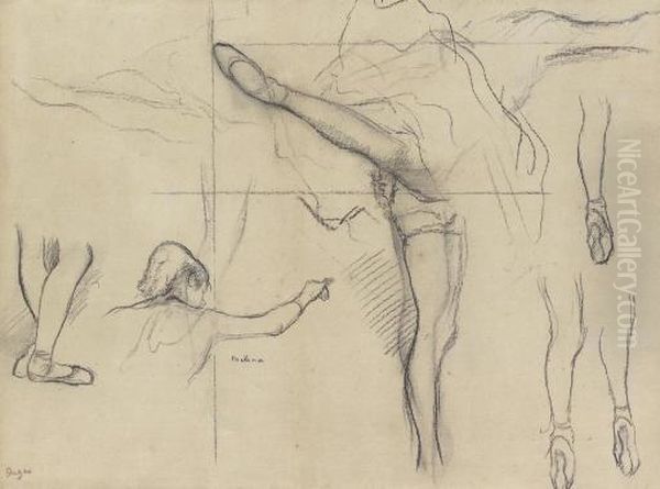 Danseuse--six Croquis Oil Painting by Edgar Degas