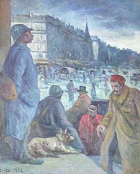 Soldiers in Paris Oil Painting by Maximilien Luce