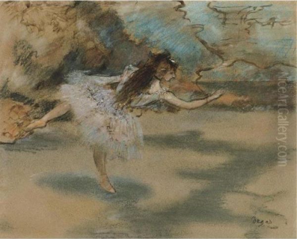 Danseuse Sur Une Pointe Oil Painting by Edgar Degas