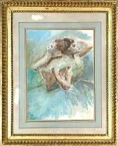 Two Ballet Girls Oil Painting by Edgar Degas