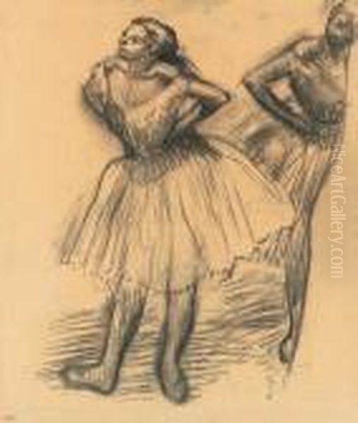 Deux Danseuses Debout Oil Painting by Edgar Degas