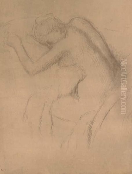 Femme Nue Assise by Edgar Degas