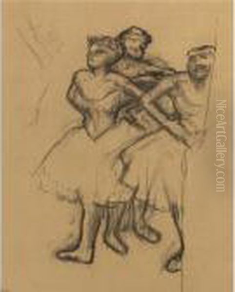 Trois Danseuses Oil Painting by Edgar Degas