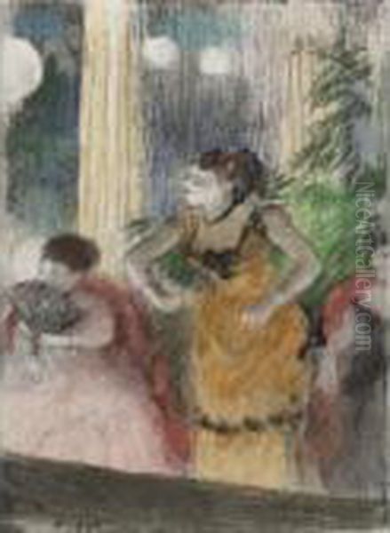 Mlle Becat Aux Ambassadeurs (cafe-concert) Oil Painting by Edgar Degas