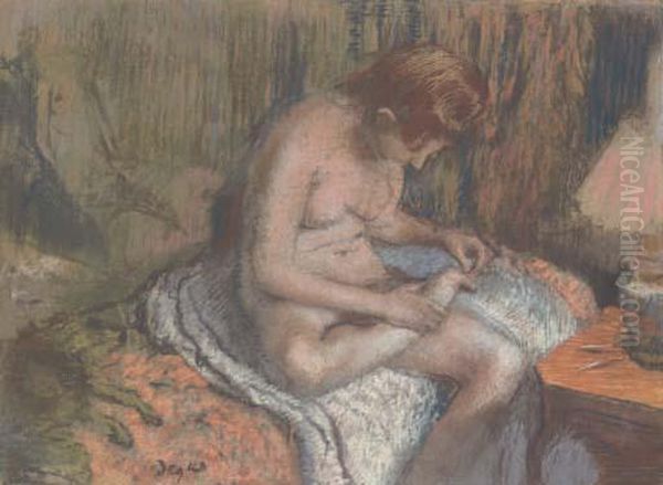 L'epine (femme Se Soignant Le Pied) Oil Painting by Edgar Degas